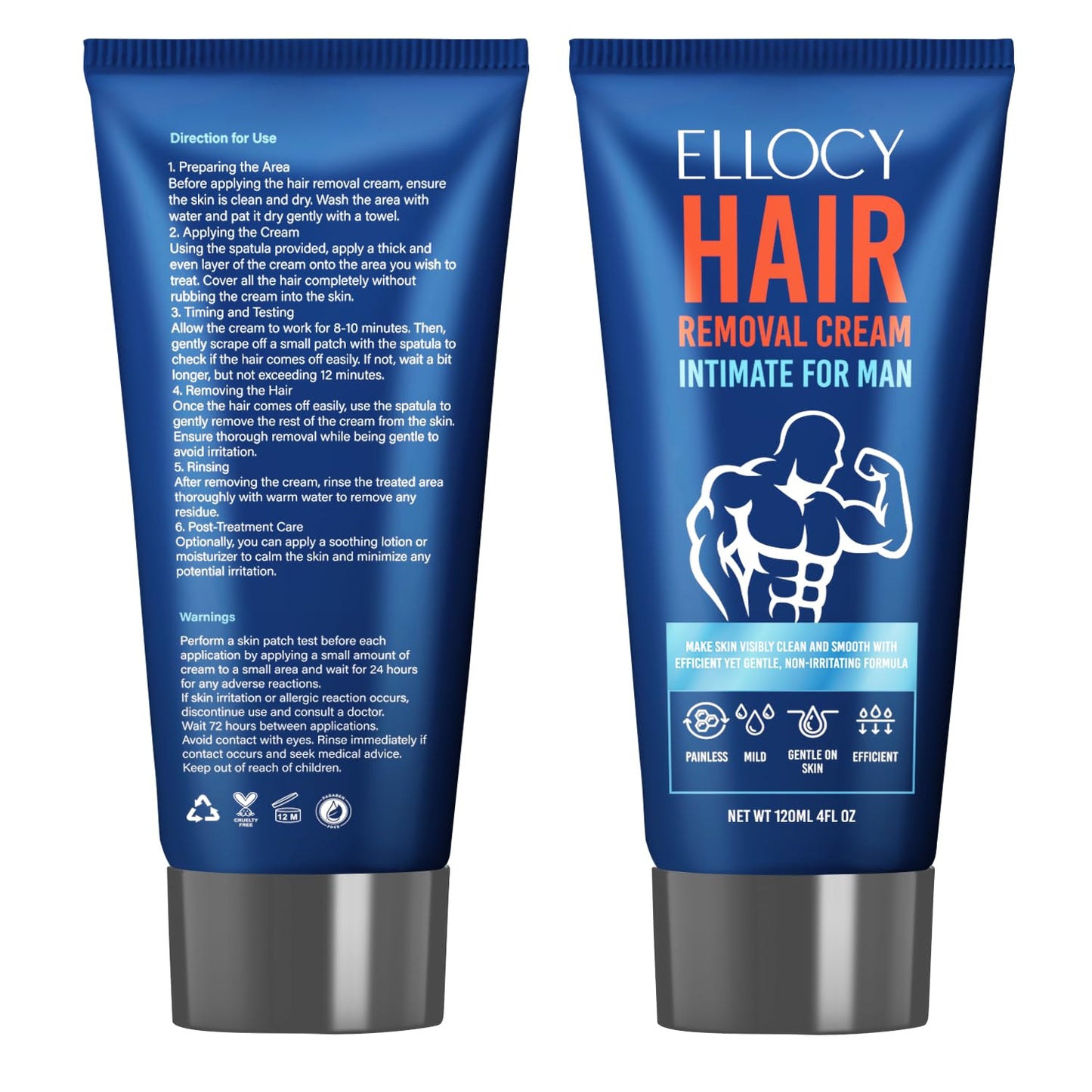 Intimate Hair Removal Cream For Men: intimate/Private At Home - Painless Flawless Soothing Depilatory for Unwanted Coarse Male Body Hair 120ml