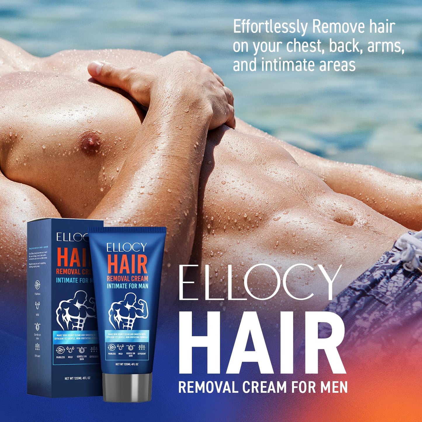 Intimate Hair Removal Cream For Men: intimate/Private At Home - Painless Flawless Soothing Depilatory for Unwanted Coarse Male Body Hair 120ml