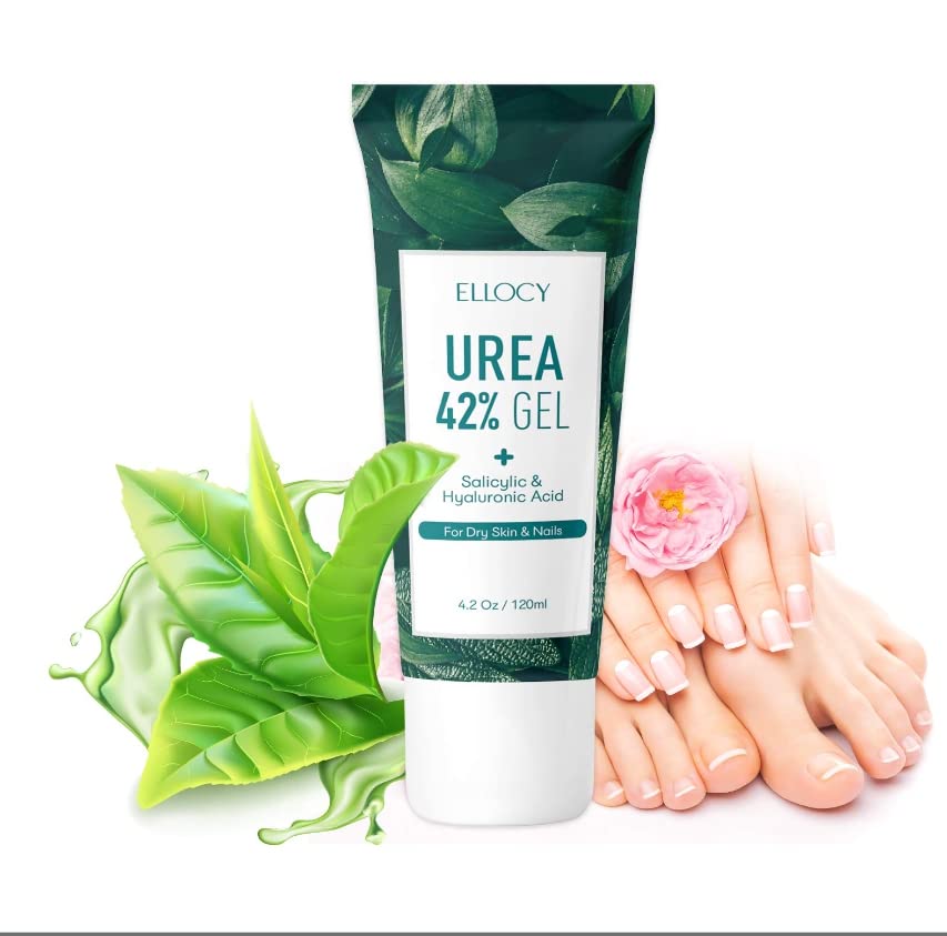 42% Urea Gel Max Plus Salicylic & Hyaluronic Acid - cracked heel repair callus remover gel for Elbows, Feet, and Hands, and cracked heel, calloused feet remover gel