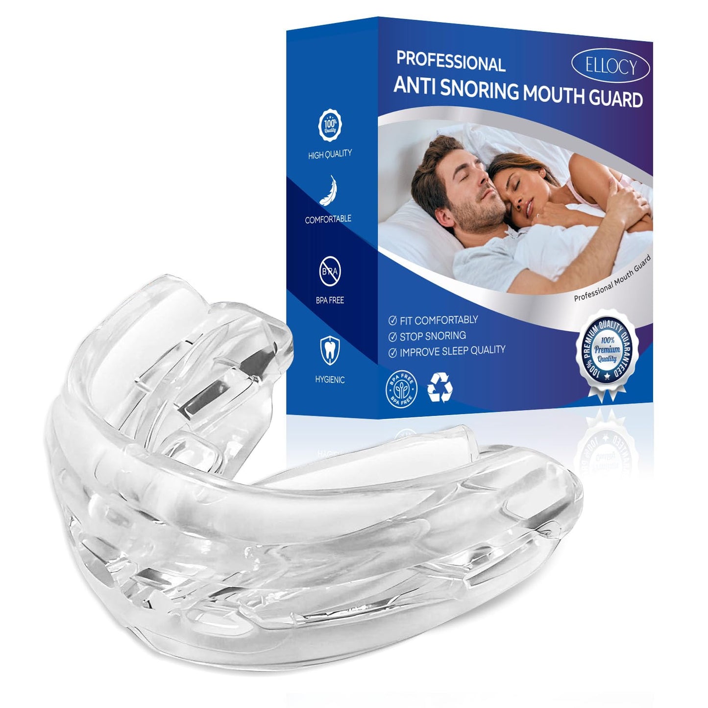 Mouth Guard for Sleeping: No Moldable and Adjustable Fit for Men and Women 1 Pack (1 Count (Pack of 1))