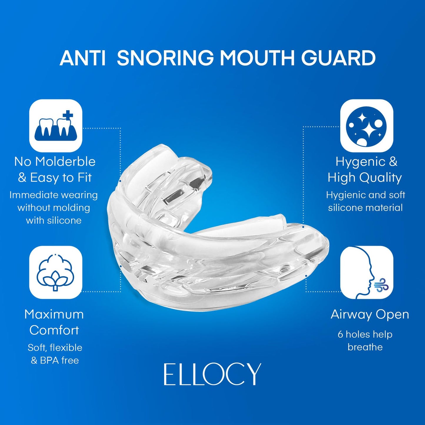 Mouth Guard for Sleeping: No Moldable and Adjustable Fit for Men and Women 1 Pack (1 Count (Pack of 1))