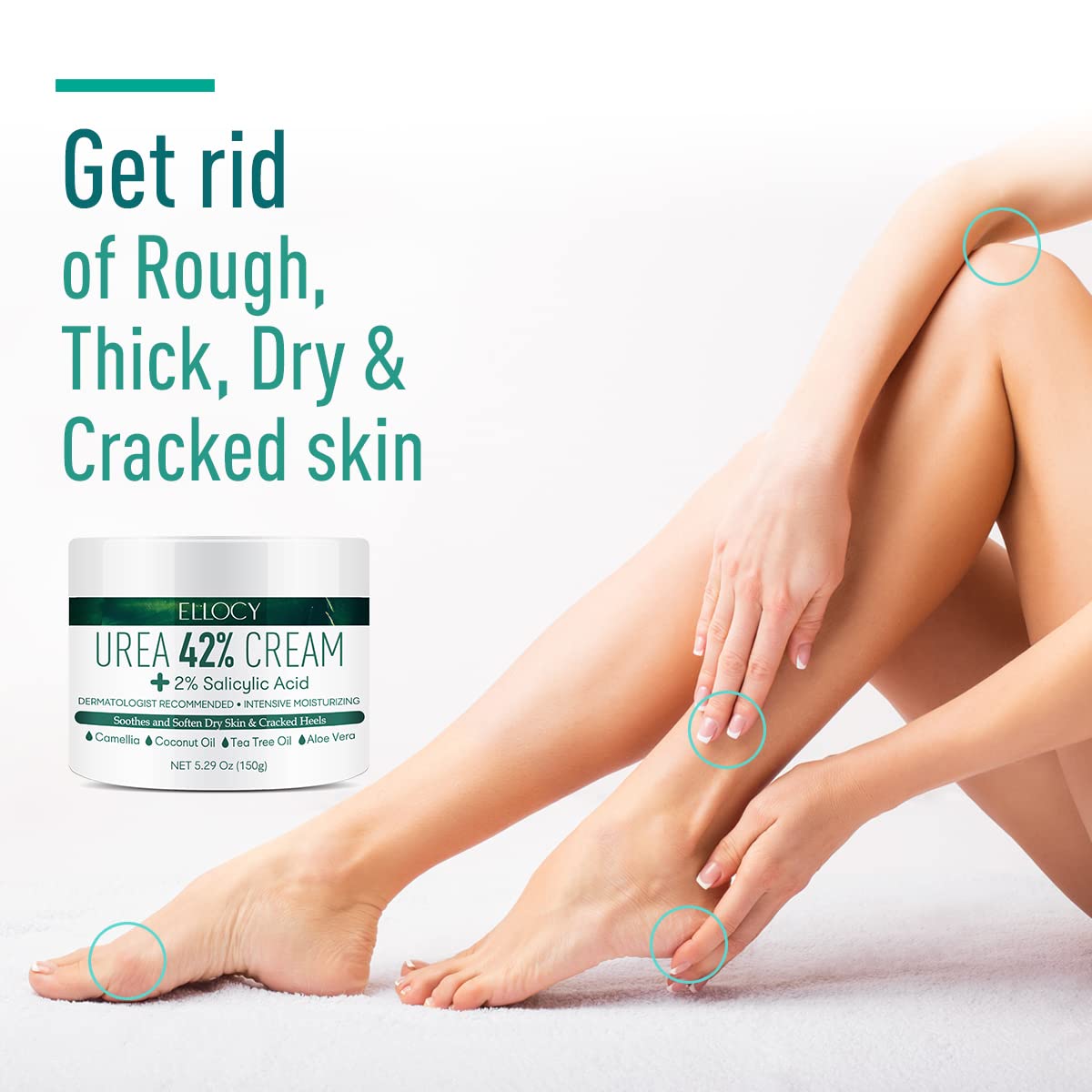 Urea 42% Foot Cream for Dry Cracked Heels, Salicylic Acid, 5.29 Oz, Cracked Heel Repair for Dry Cracked, Callus Remover, nail repair cream, foot lotion for dry cracked feet